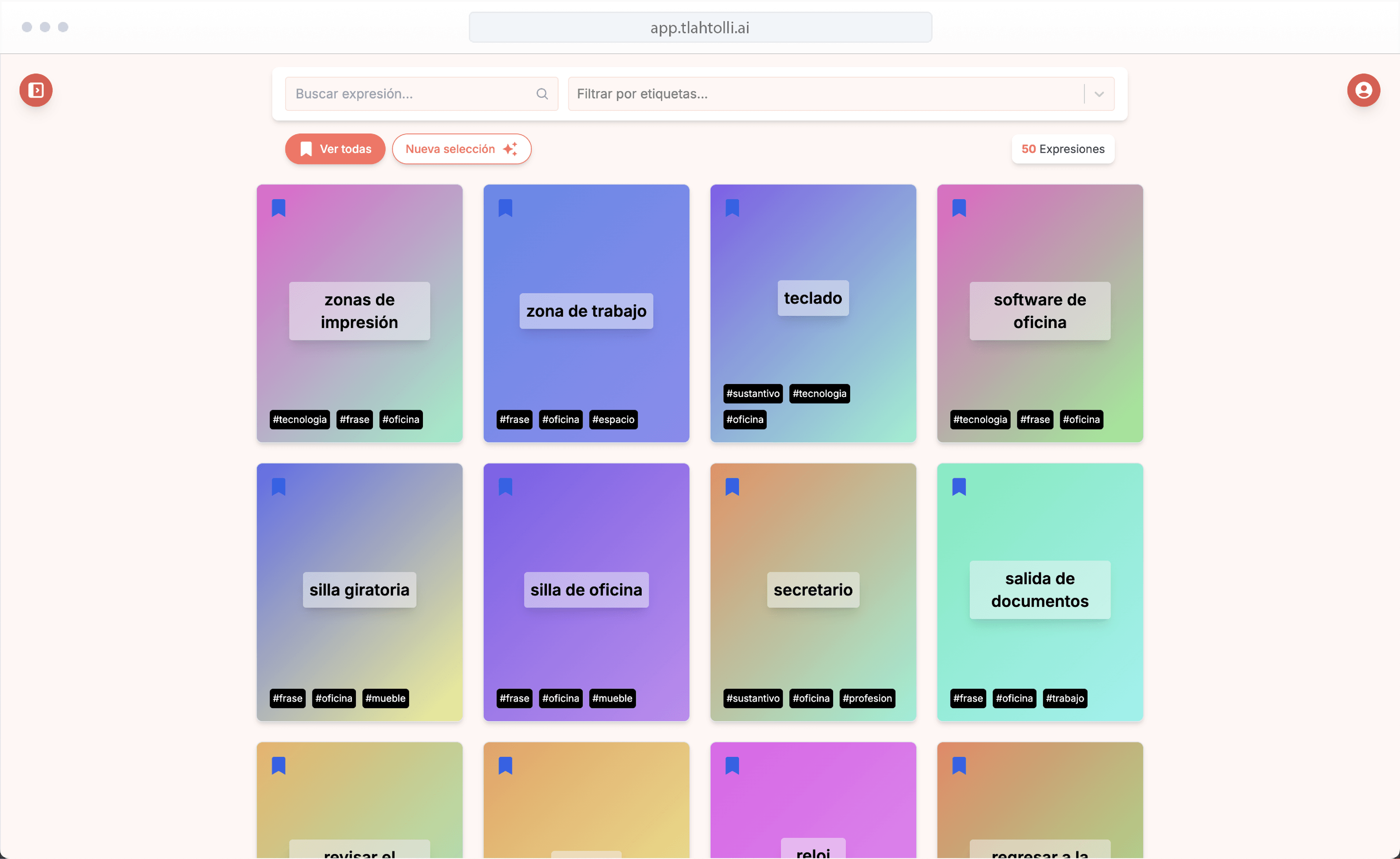 Tutor AI de tlahtolli.ai practicando vocabulario